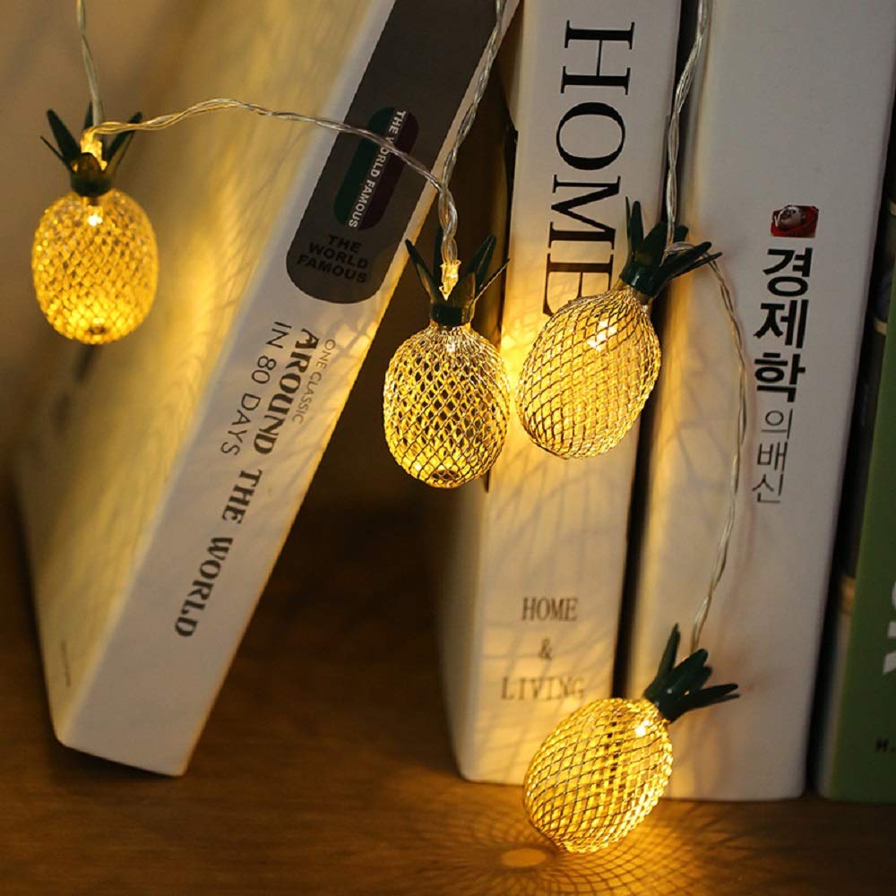 Merdeco 10ft Pineapple LED String Lights - Warm White Fairy Lights for Party & Wedding Decor