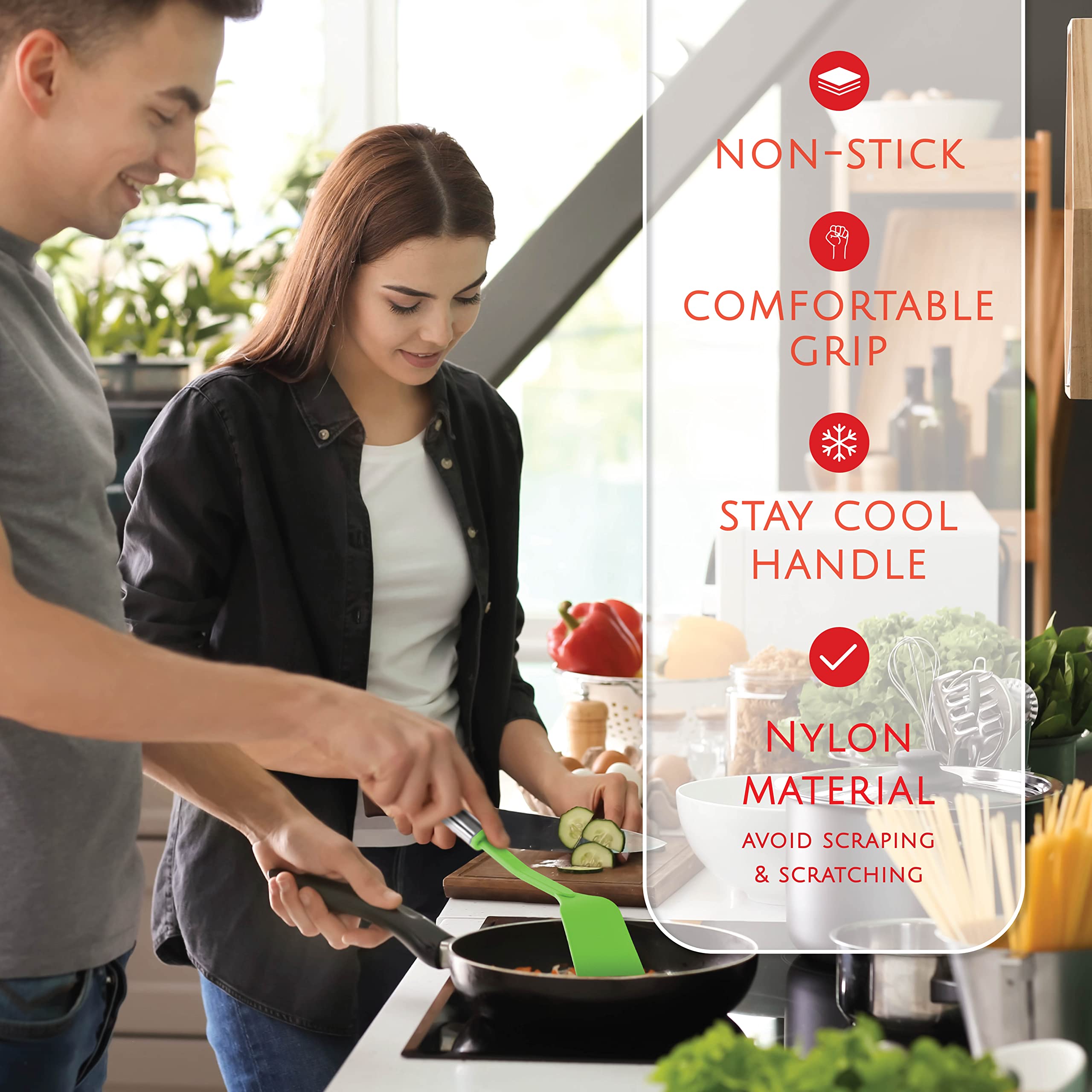 24-Piece Nonstick Kitchen Utensil Set - Stainless Steel & Nylon Cookware Essentials for Cooking & Baking