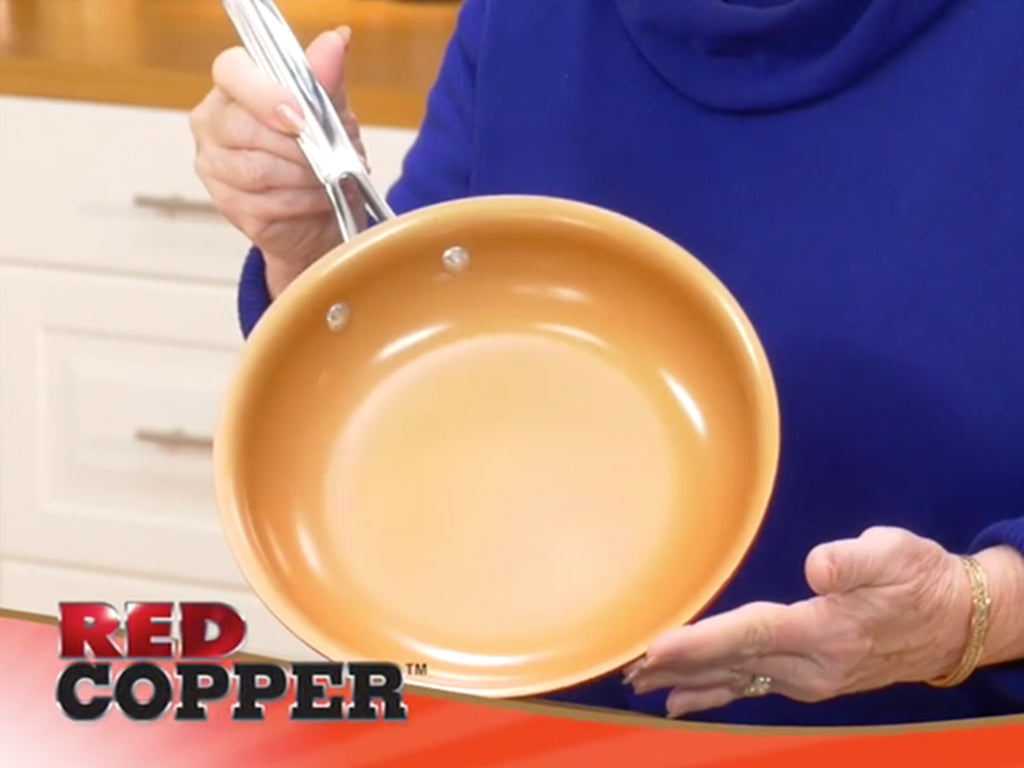 Premium Red Copper 10-Piece Cookware Set - Non-Toxic & PFOA-Free Kitchen Essentials for Healthy Cooking | Perfect for Sauteing, Frying & Everyday Meals