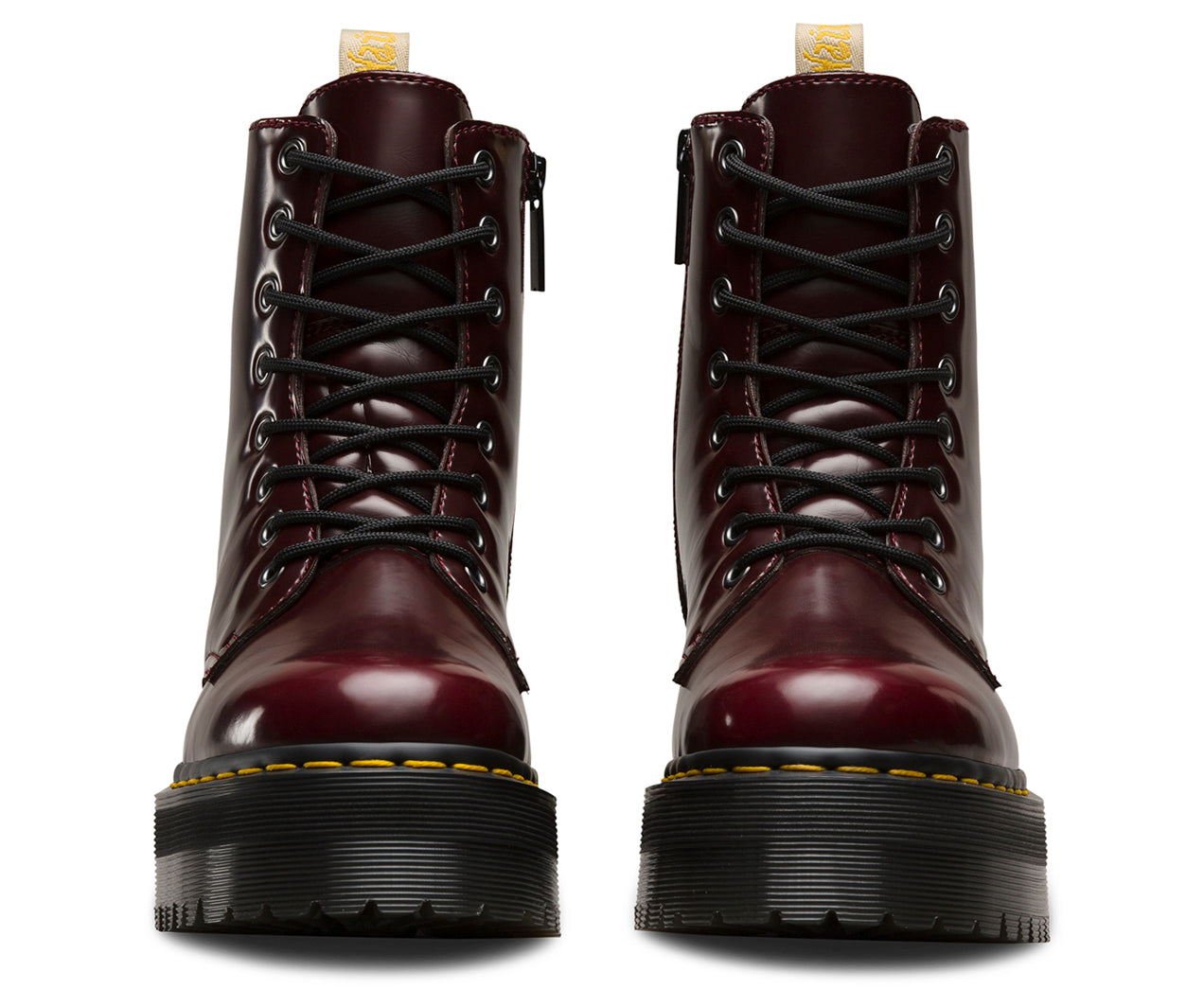 Dr. Martens Vegan Jadon II Cherry Red Leather Boots - Stylish & Comfortable for Everyday Wear, Work & Casual Outfits