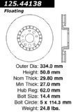 Premium High Carbon Automotive Front Left Disc Brake Rotor 125.44138 - Fits Select Lexus Models | Durable Braking Performance for City Driving & Highway Safety