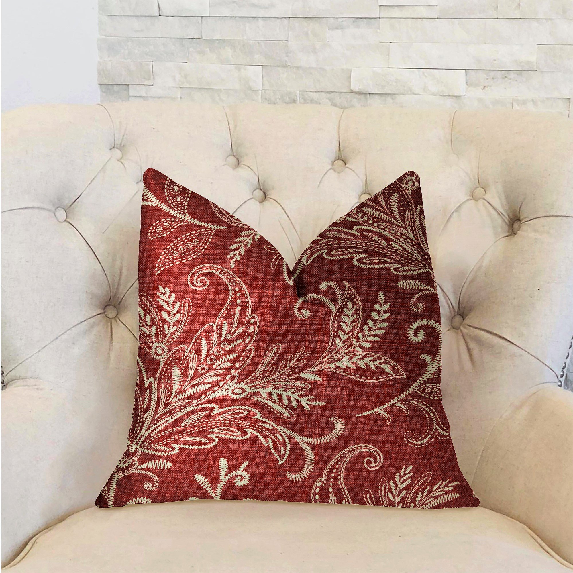 Plutus Berry Crest Vineyard Luxury Throw Pillow 18x18 Inch - Soft Decorative Cushion for Sofa, Bed, Living Room & Home Decor