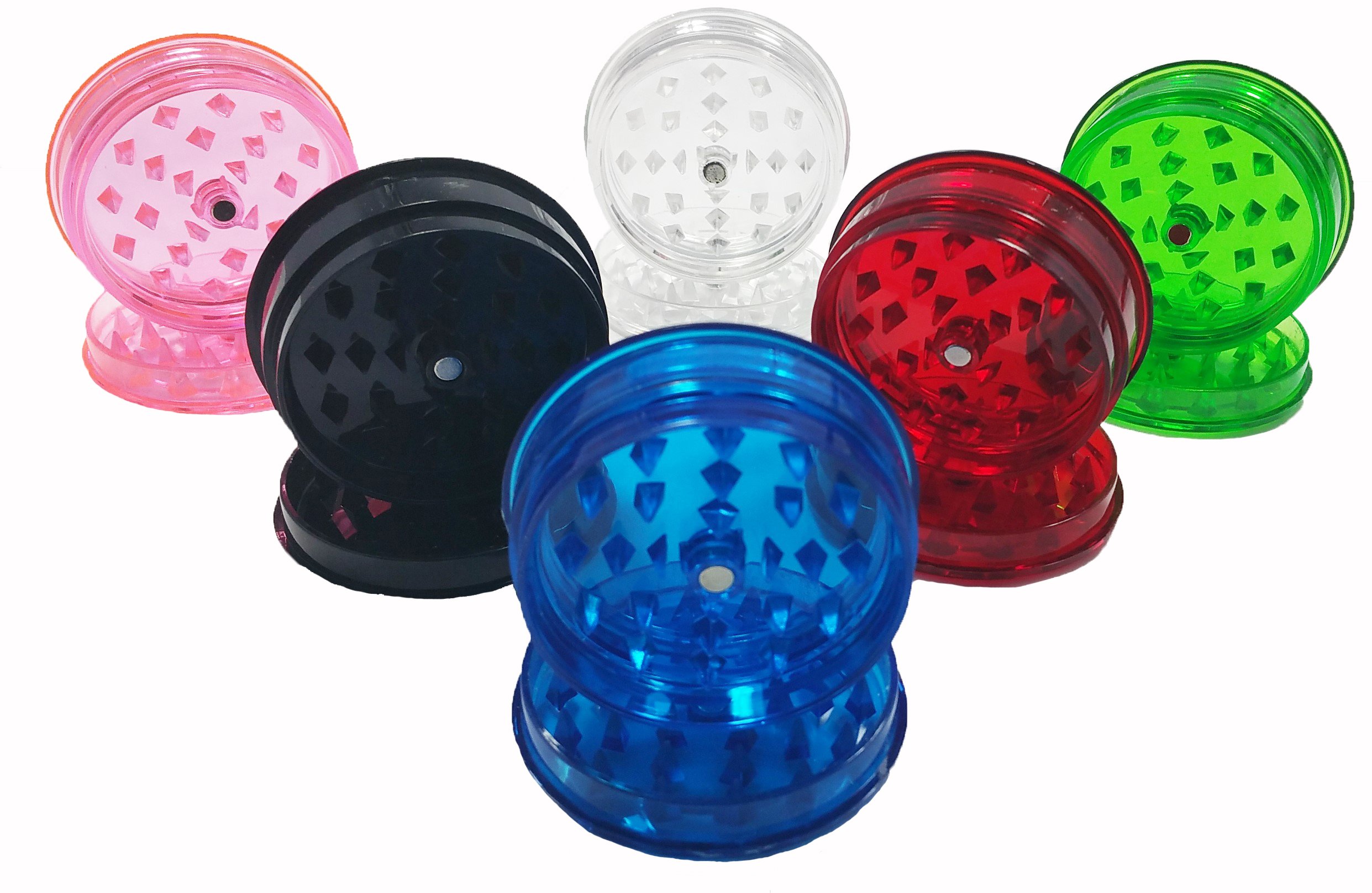 Premium 3-Piece Magnetic Acrylic Herb Grinder Set - 50 Pack Multicolor - Perfect for Kitchen, Travel & Outdoor Use - Durable & Easy to Clean