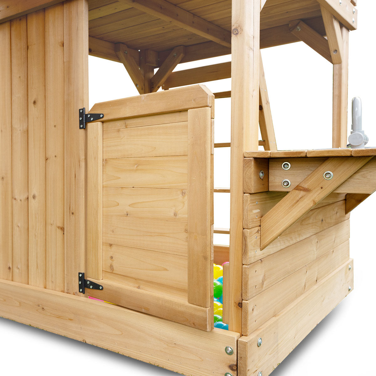 Montrose Play Centre & Swing Set with Blue Slide - Outdoor Kids Playground Equipment for Backyard, Park, and School Play Areas