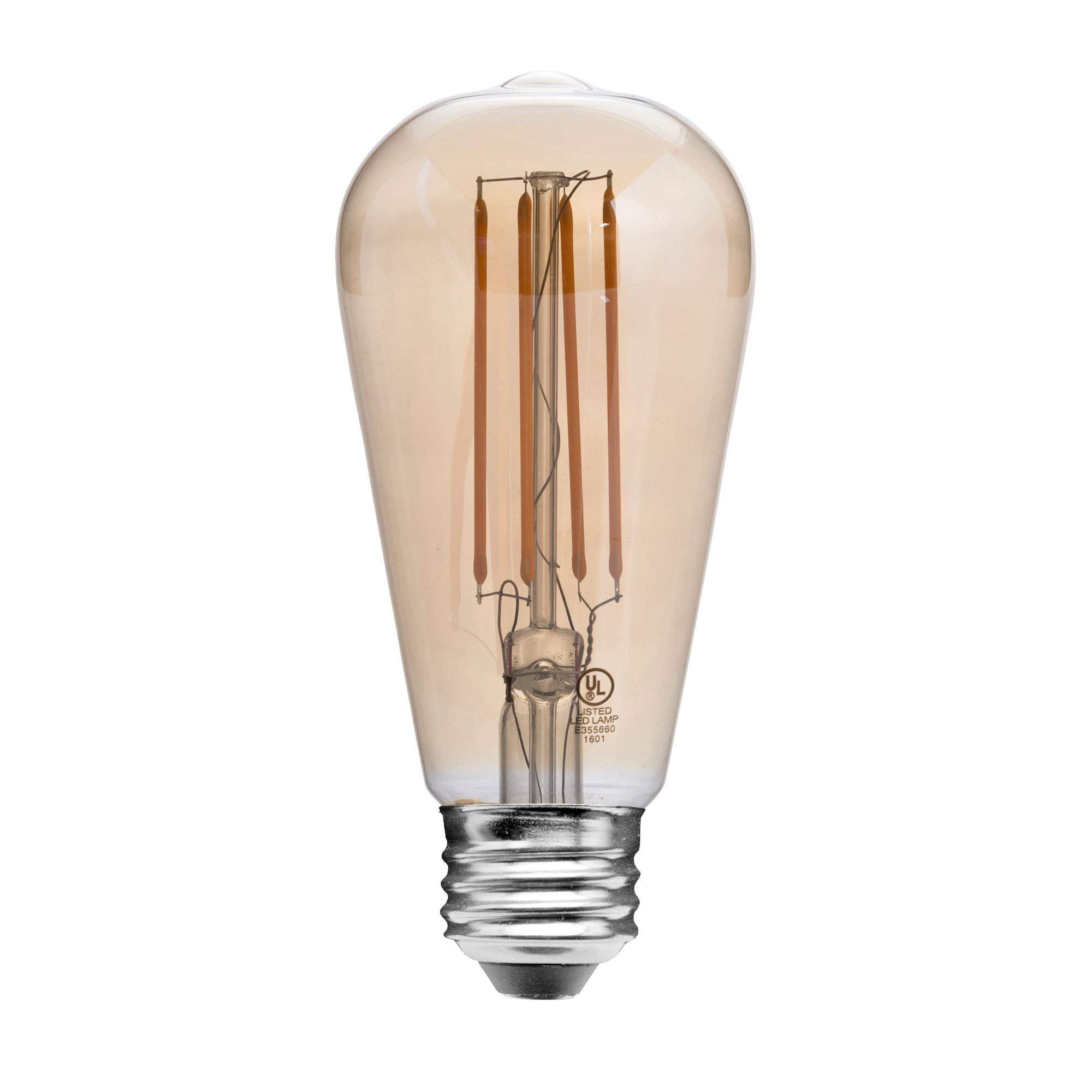 Vintage Amber LED Light Bulbs 40W Equivalent, 5W Dimmable Edison Bulbs with E26 Base - 2200K Warm White for Bedroom, Living Room & Cafe Ambient Lighting - Energy Saving Vintage Style Bulbs
