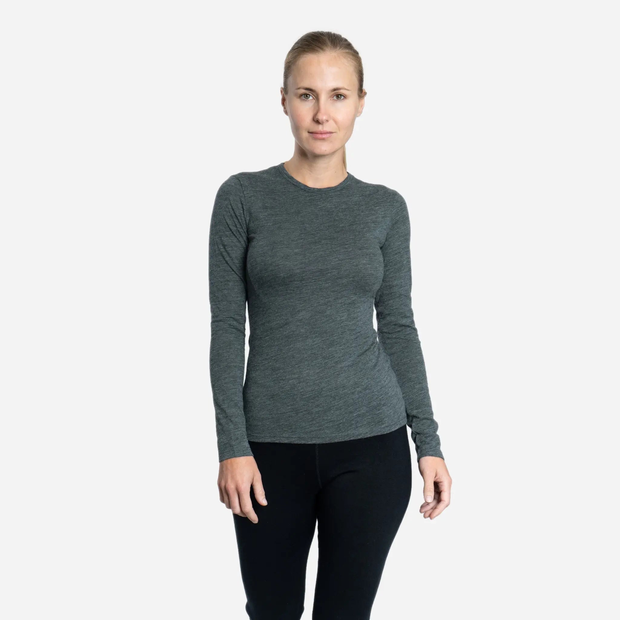 Ultralight Women's Alpaca Wool Long Sleeve T-Shirt - 160 GSM Soft & Warm Base Layer for Winter Hiking, Yoga & Casual Wear