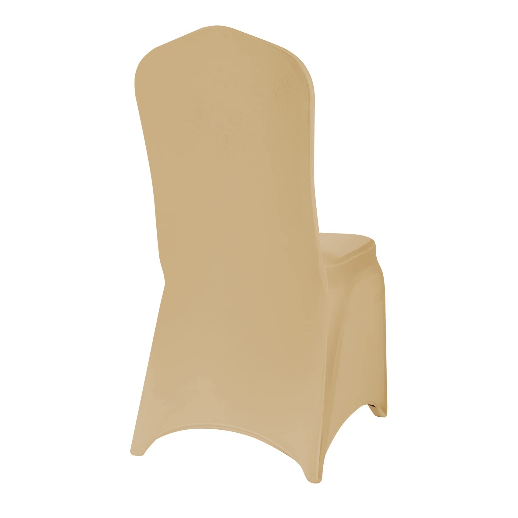 12-Pack Spandex Chair Covers - Stretchable, Washable & Removable Seat Protectors for Living Room, Party, Banquet, Wedding & Hotel Events (Champagne) - Perfect for Home Decor & Special Occasions
