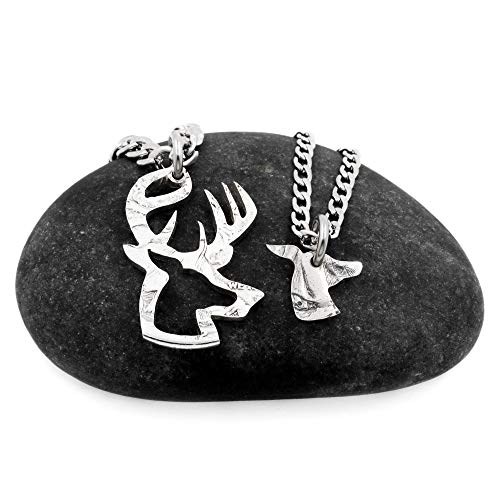 NameCoins Buck and Doe Necklaces - Handmade Deer Hunting Jewelry with Inside & Outside Coin Designs - Perfect for Outdoor Enthusiasts, Hunters, and Nature Lovers