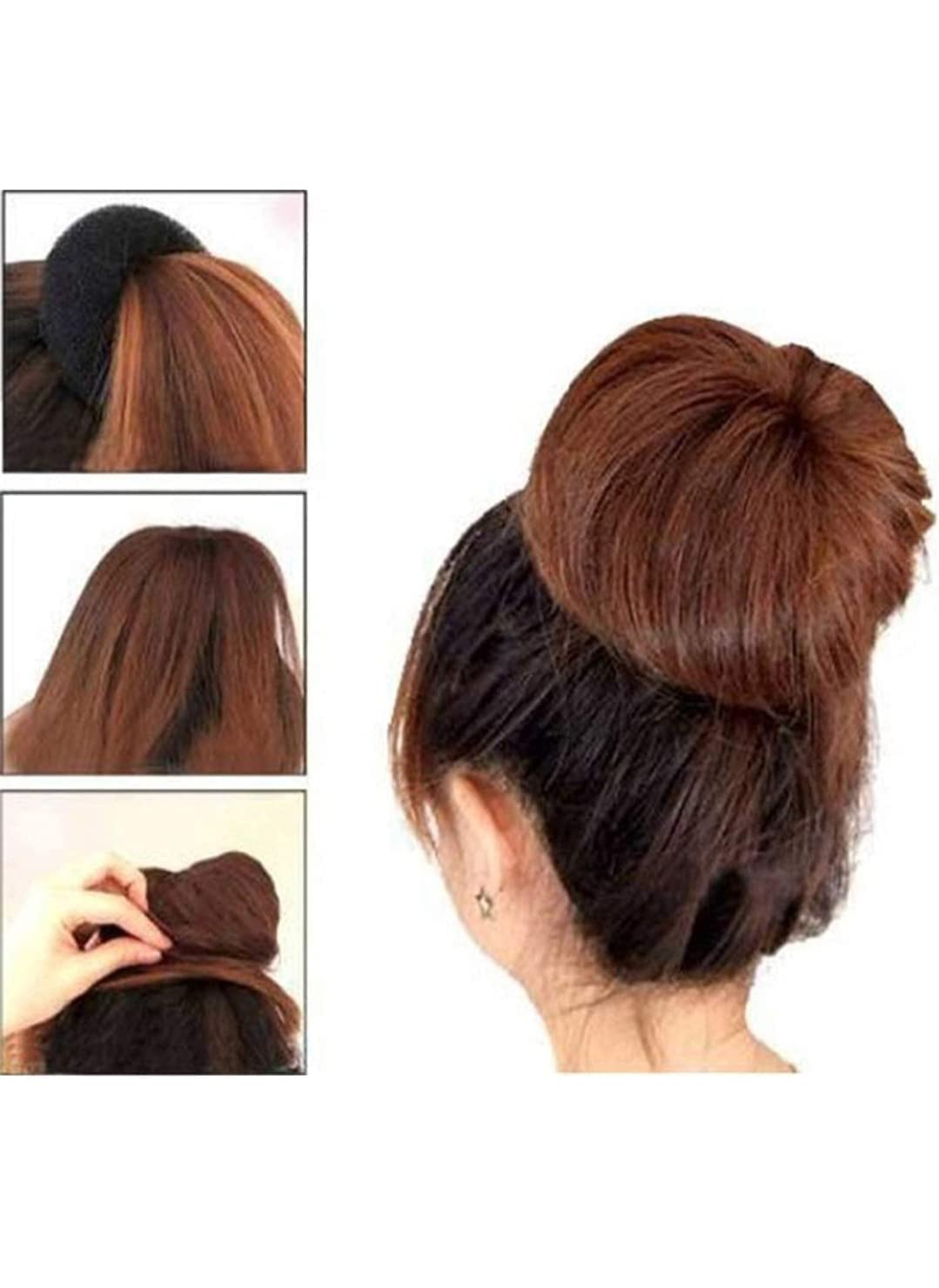 Tressed Up Hair Donut Bun Maker - 2 Pack Black Hair Styling Tool for Women & Girls | Perfect for Updos, Ponytails & Formal Occasions
