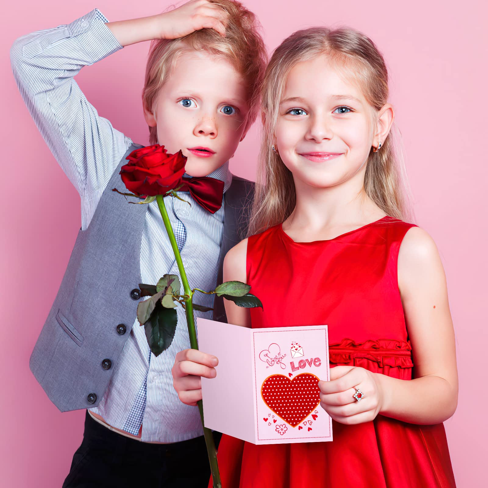 24-Piece Valentine's Day Greeting Card Set with Envelopes - 8 Unique Romantic Designs for Her, Him, Wife, Husband, Girlfriend & Boyfriend - Perfect for Valentine's Gifts, Classroom Exchange & Party Favors