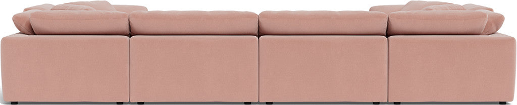 Fluffy 4-Piece U-Shaped Sectional Sofa Set - Soft Corner Couch for Living Room, Family Room or Lounge Area - Perfect for Movie Nights and Entertaining Guests
