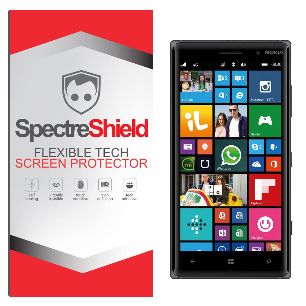 Spectre Shield Screen Protector for Nokia Lumia 830 - Case Friendly, Flexible Full Coverage Clear TPU Film - Anti-Scratch & Bubble-Free Protection for Daily Use & Outdoor Activities