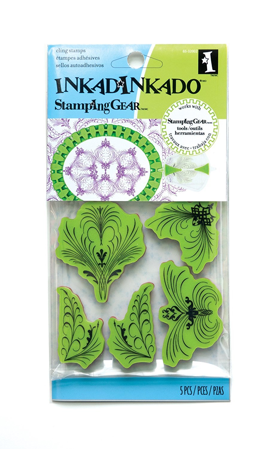 Wilton Inkadinkado Stamping Gear Cling Stamps - Elegant Flourishes Rubber Stamps for Scrapbooking, Card Making & DIY Crafts | Perfect for Wedding Invitations, Greeting Cards & Home Decor Projects