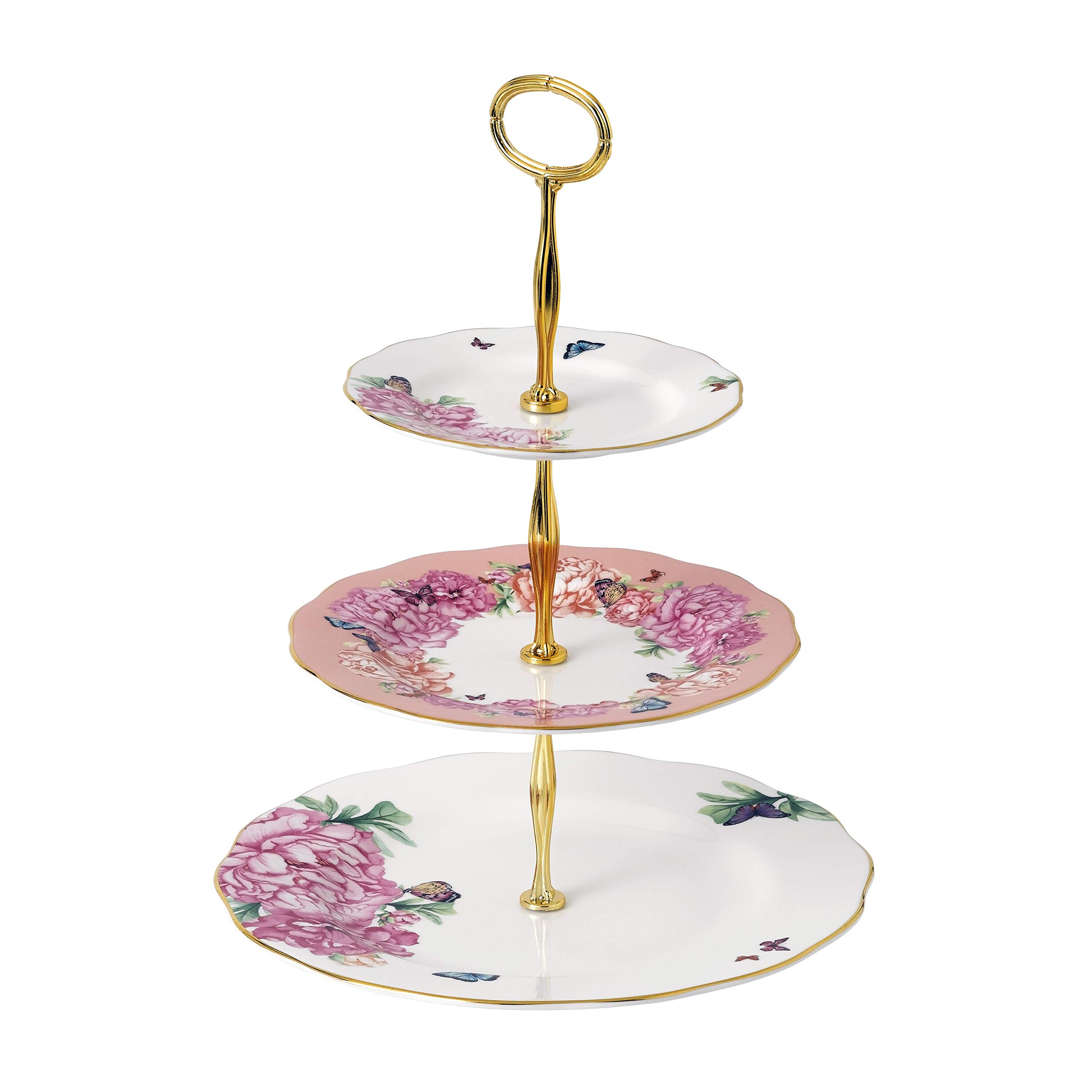 Royal Albert Miranda Kerr Friendship Three-Tier Cake Stand - 11 Inch Elegant Porcelain Serving Platter for Afternoon Tea, Dessert Display & Party Decor