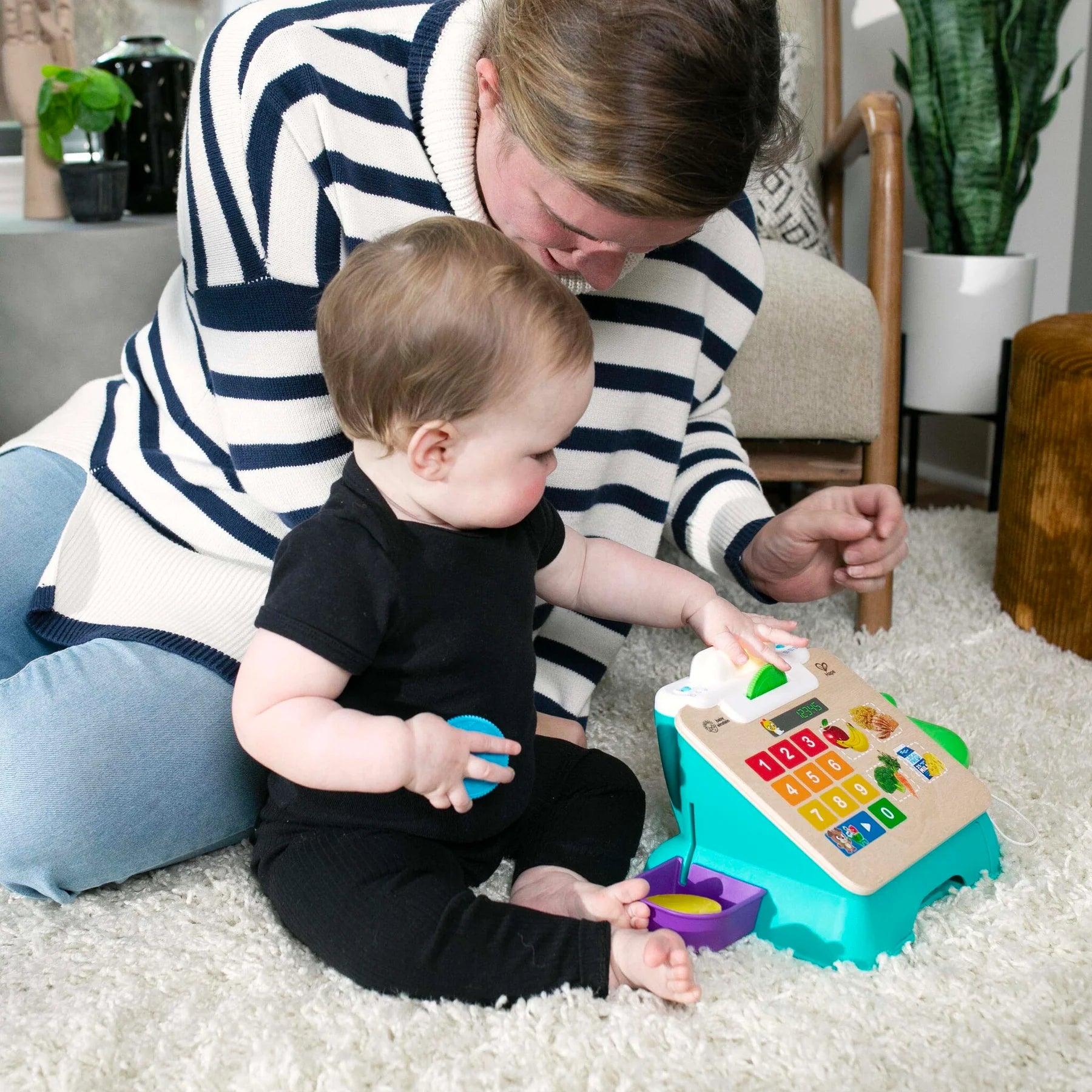 Baby Einstein HAPE Magic Touch Wooden Cash Register Toy - Pretend Play Shopping Set for Kids Ages 3+ | Perfect for Role Play, Math Learning & Imaginative Play at Home or Preschool