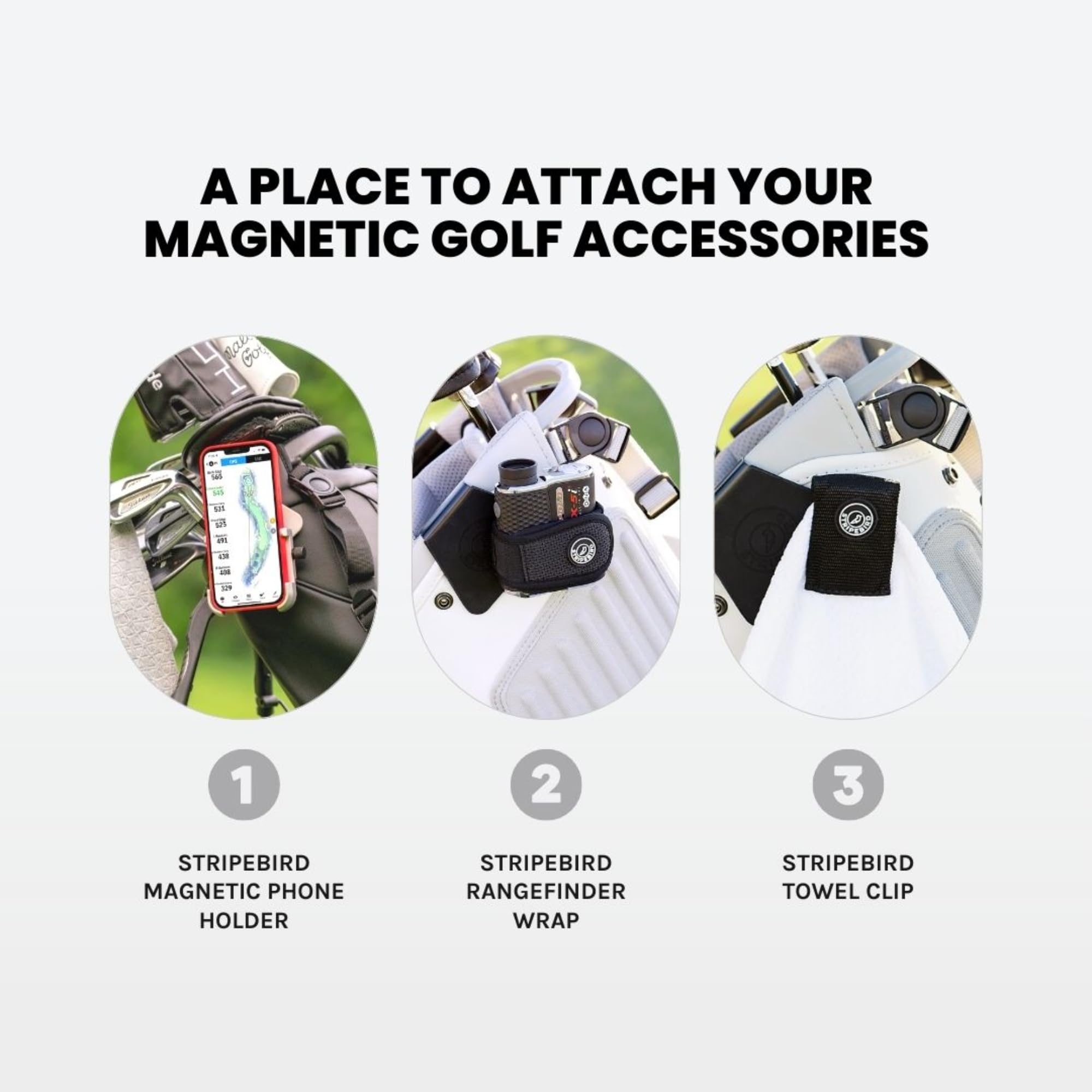 Stripebird Magnetic Golf Hub - Golf Bag Attachment for Magnetic Accessories | Easily Organize & Access Golf Gear | Perfect for Golfers, Driving Range & Course Play