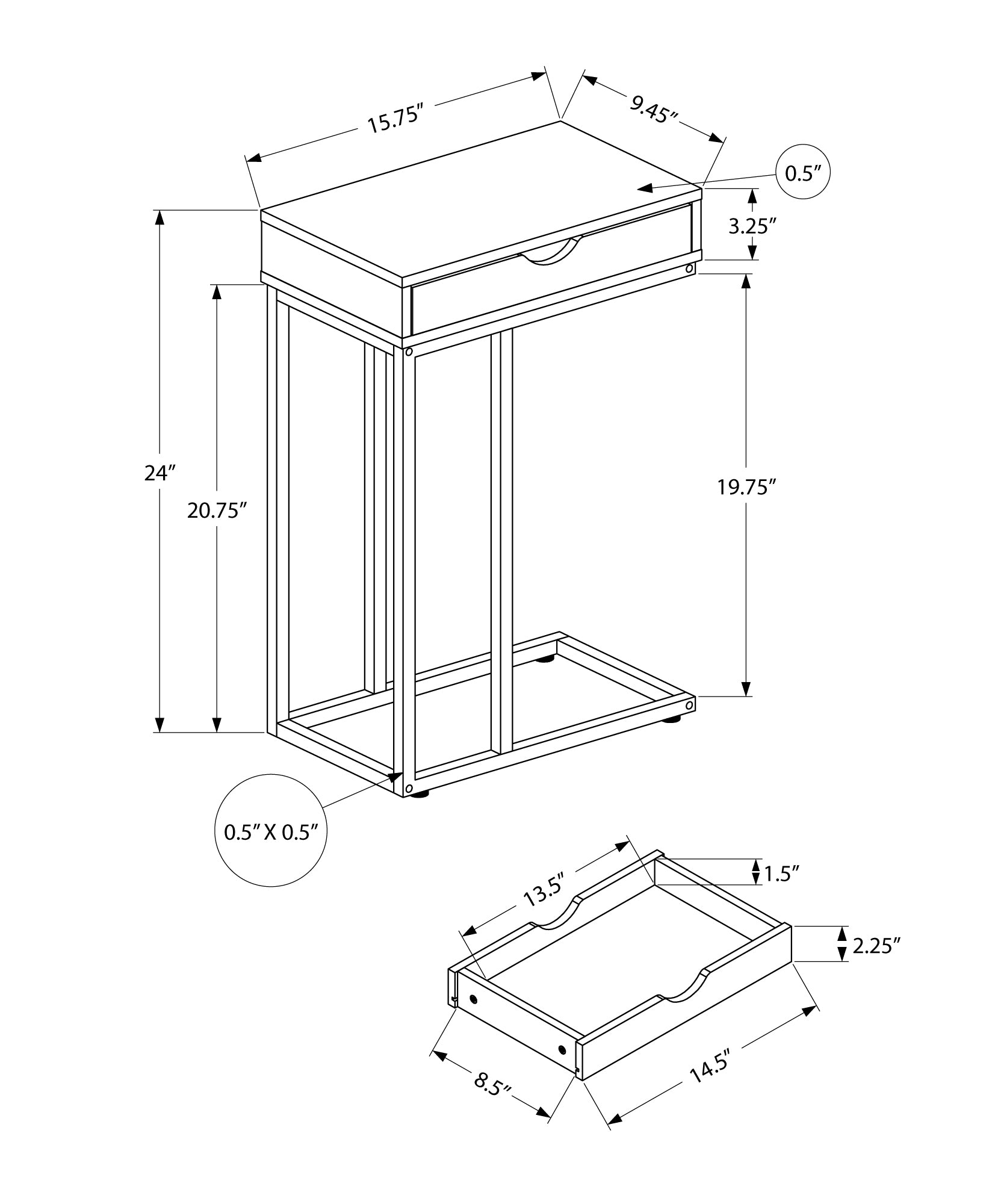 Modern Accent Table 25