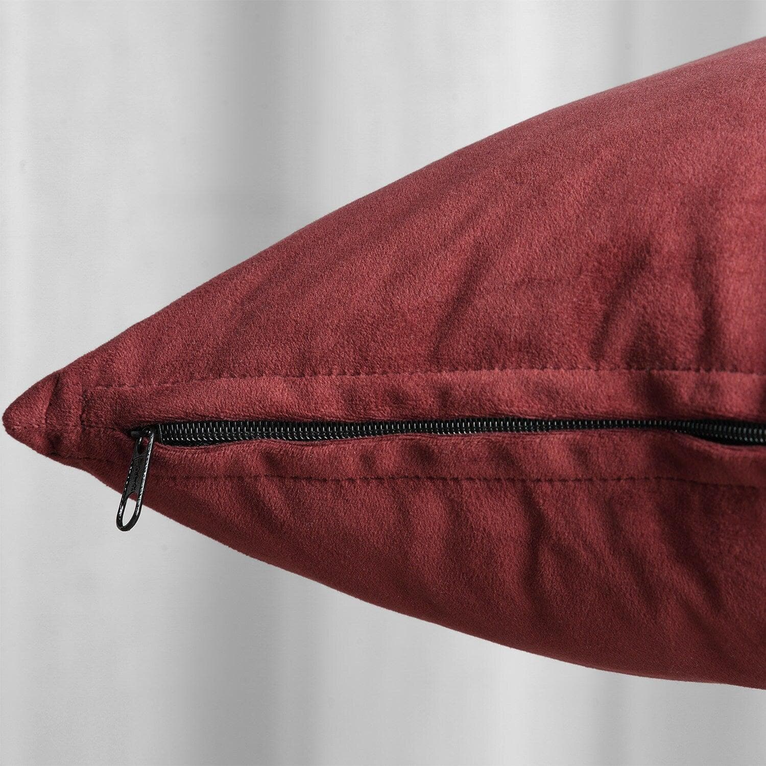 Luxury Burgundy Velvet Cushion Covers Set of 2 - Soft Decorative Pillow Covers for Sofa, Bed, Living Room & Home Decor