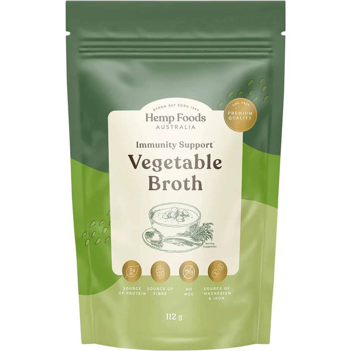 Hemp Foods Australia Organic Vegetable Broth Powder - 112g | Plant-Based Superfood for Immunity Support | Perfect for Soups, Stews & Healthy Cooking