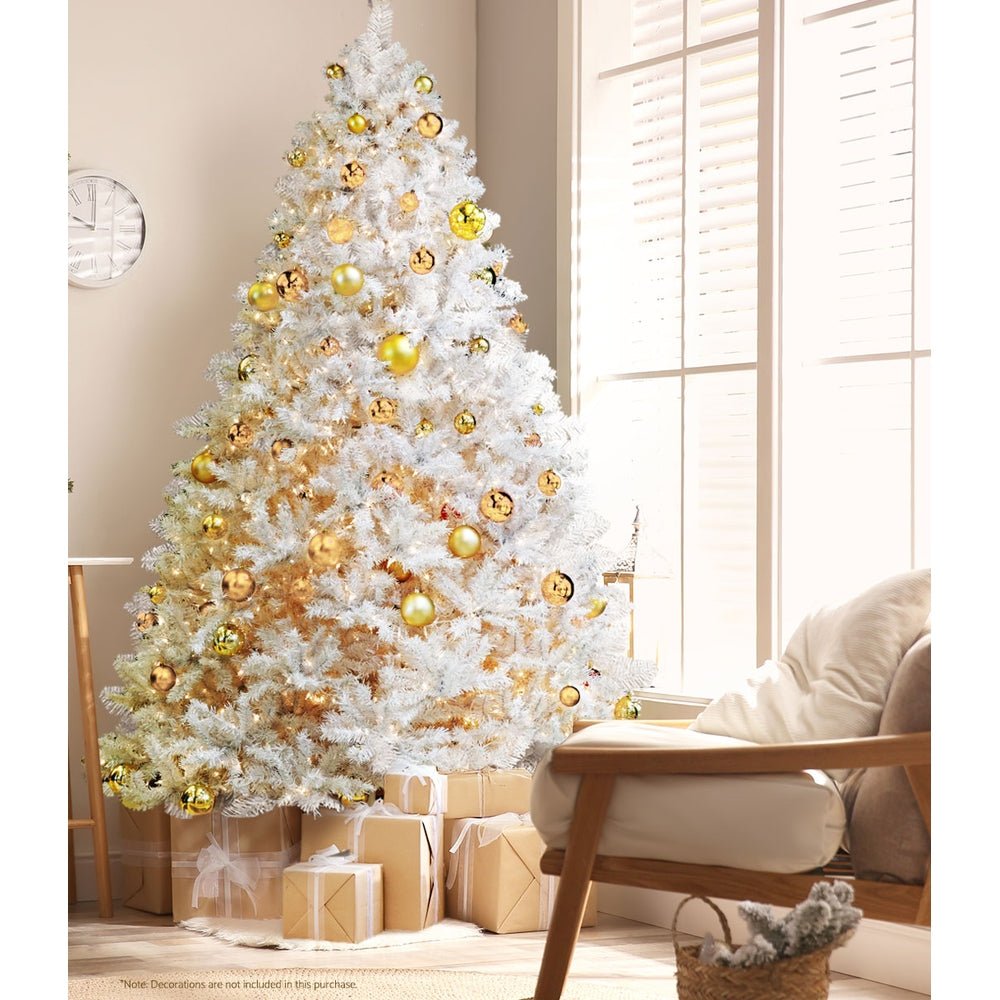 2.1M White Christmas Tree with 1000 Tips - Premium Xmas Tree Decorations for Home, Office & Holiday Parties