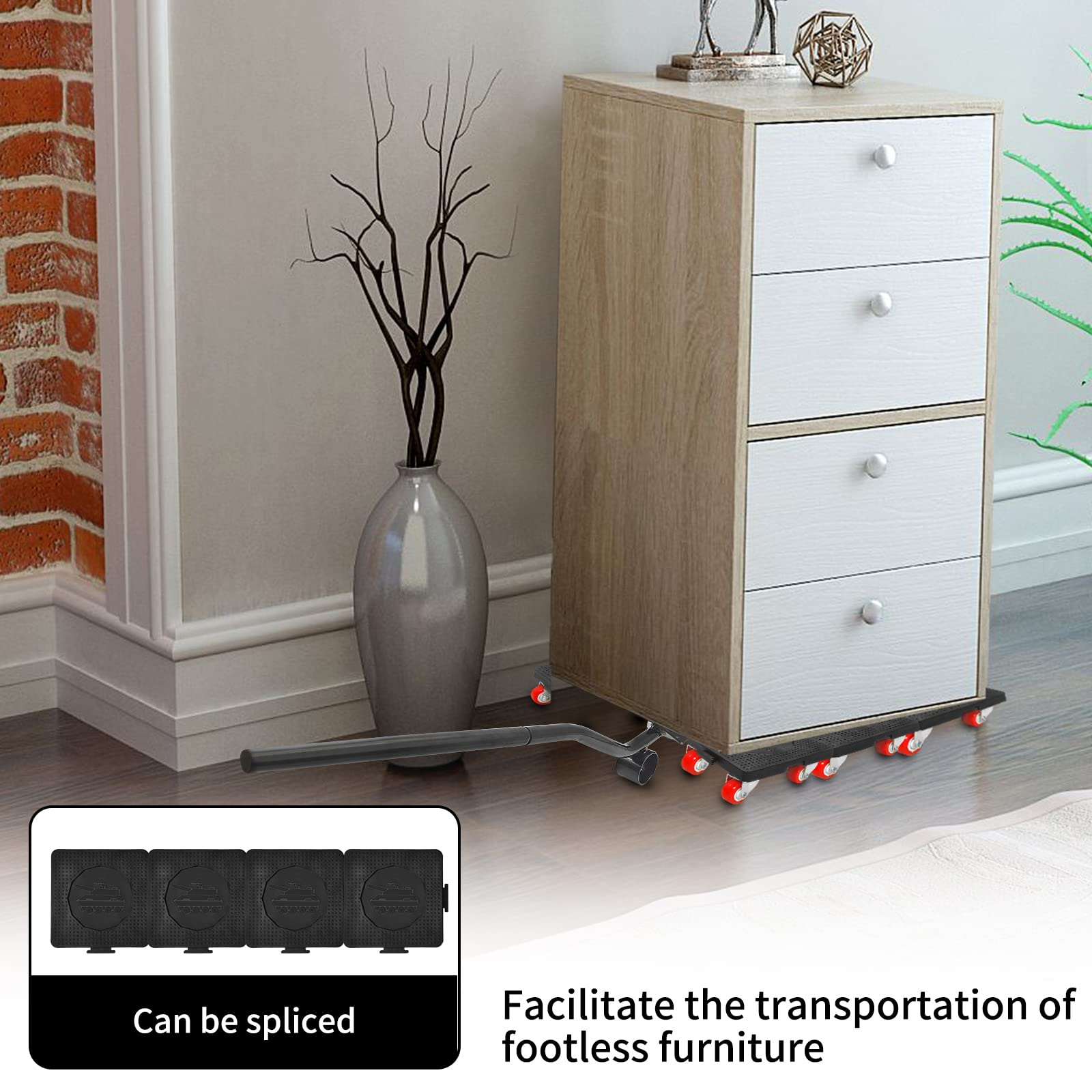 6-Pack 5-Wheel Furniture Mover Dolly - 1320Lbs Capacity for Sofa, Cabinet & Refrigerator Moving