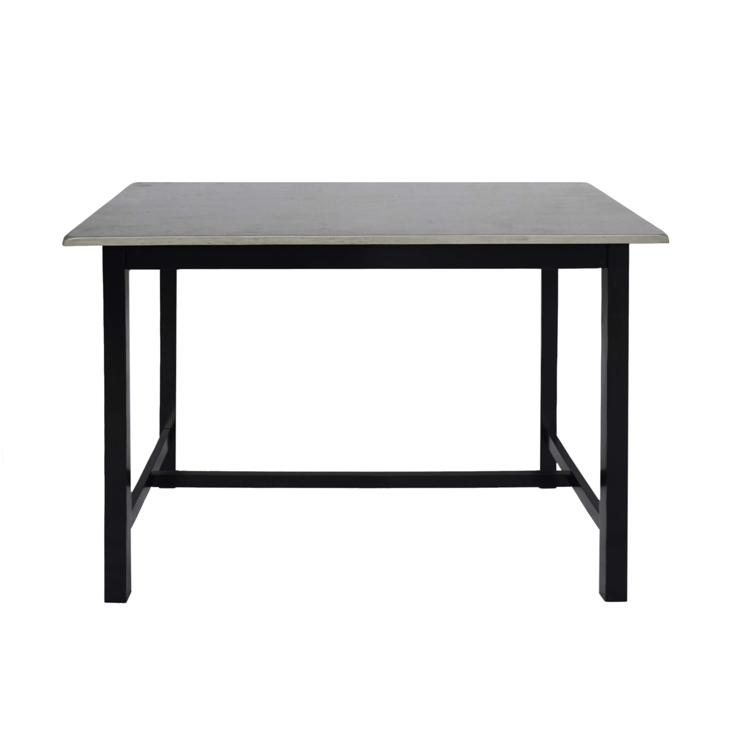 Farmhouse 4-Seater Rubberwood Counter Height Dining Set - Gray & Black - Rustic Kitchen Table & Stools for Small Spaces, Breakfast Nook, or Apartment Dining Area