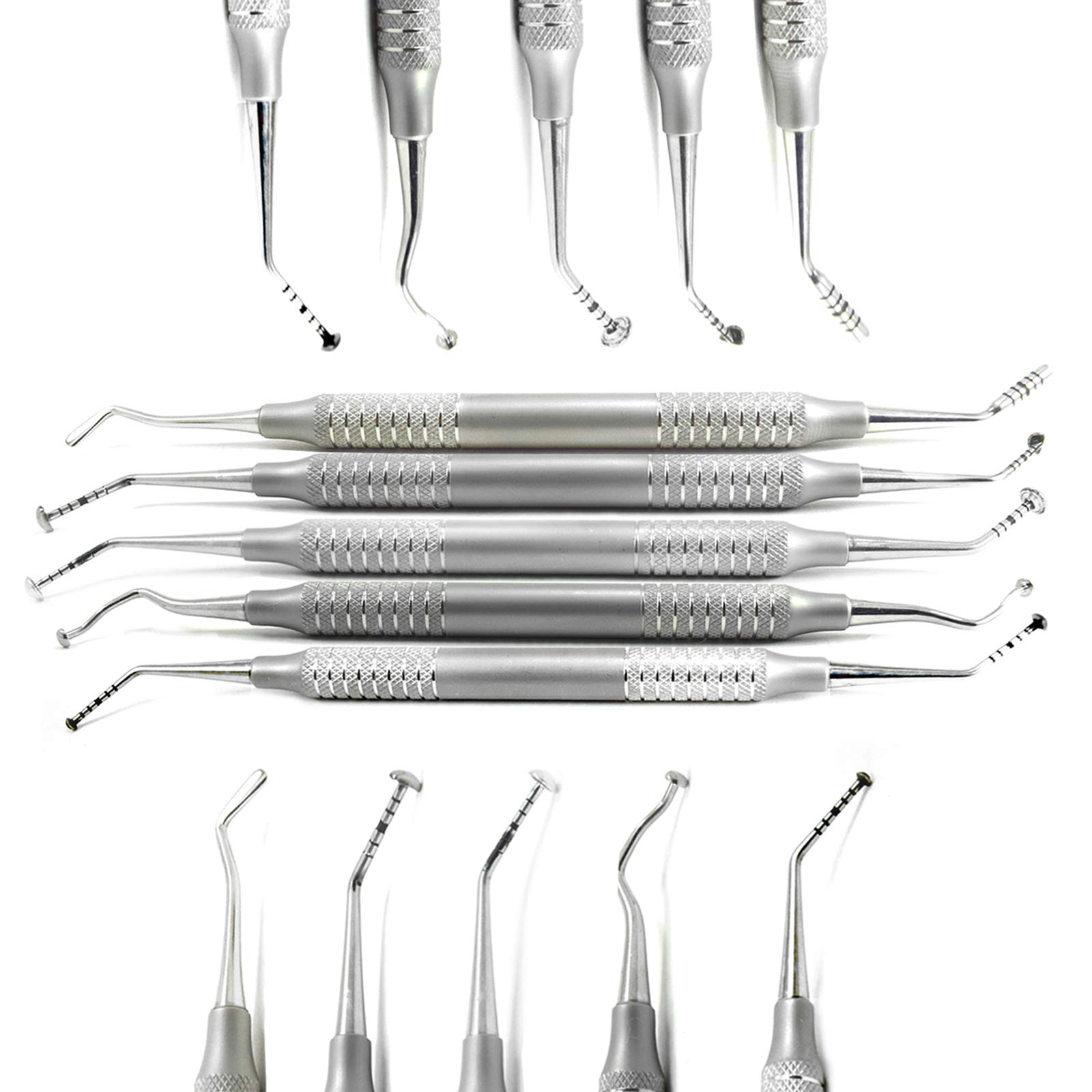 Professional Dental Osteotome Periotome Luxating Elevator Set for Implant & Orthodontic PDL Teeth | Surgical Root Extraction Spreading Tools (5-Piece Mushroom Elevators Kit) | Perfect for Dentists, Oral Surgeons & Dental Clinics