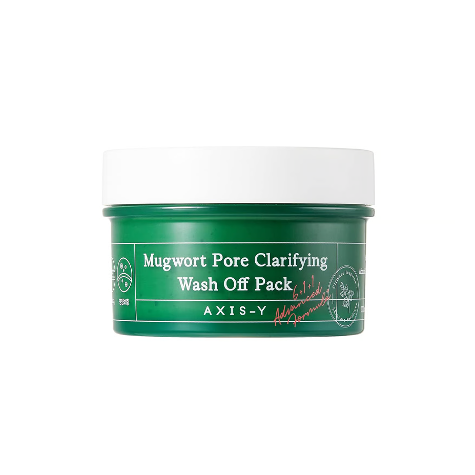 AXIS Y Mugwort Pore Clarifying Wash Off Pack 100ml - Deep Cleansing Korean Face Mask for Blackheads & Acne - Perfect for Oily & Combination Skin Care Routine