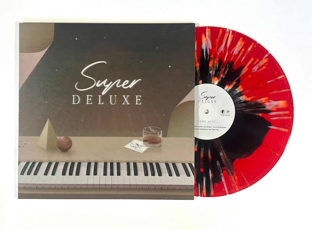 Red with black blob and white splatter vinyl