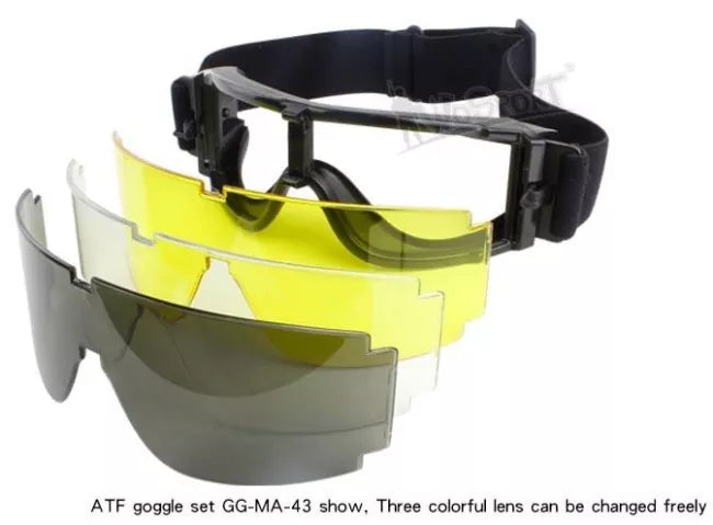 Wosport WST Outdoor Anti Fog ATF Goggles - Clear Lens Safety Glasses for Cycling, Skiing, Shooting & Work Protection