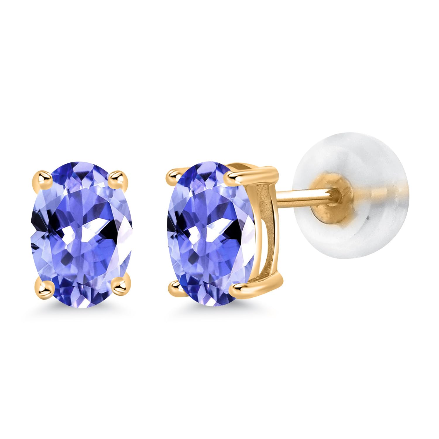 14K Gold Oval Gemstone Birthstone Stud Earrings for Women & Men | 6x4mm Oval Cut | Fine Jewelry Gift for Her, Mom, Wife | Anniversary, Birthday, Christmas Present | Everyday Wear & Special Occasions