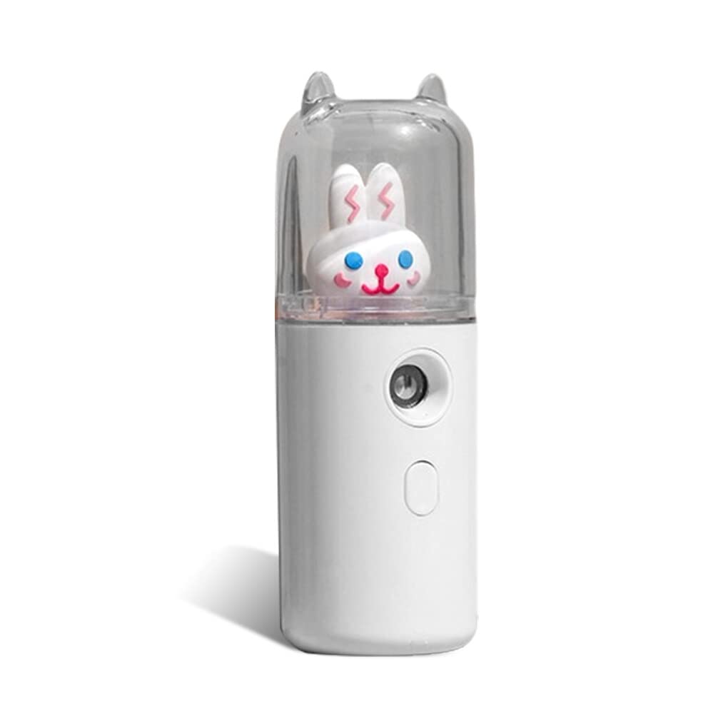 30ml Portable Humidifier Fogger Face Steamer - Compact Personal Sprayer for Home, Office & Camping - White Type 2 - Perfect for Skincare, Aromatherapy & Travel Essentials