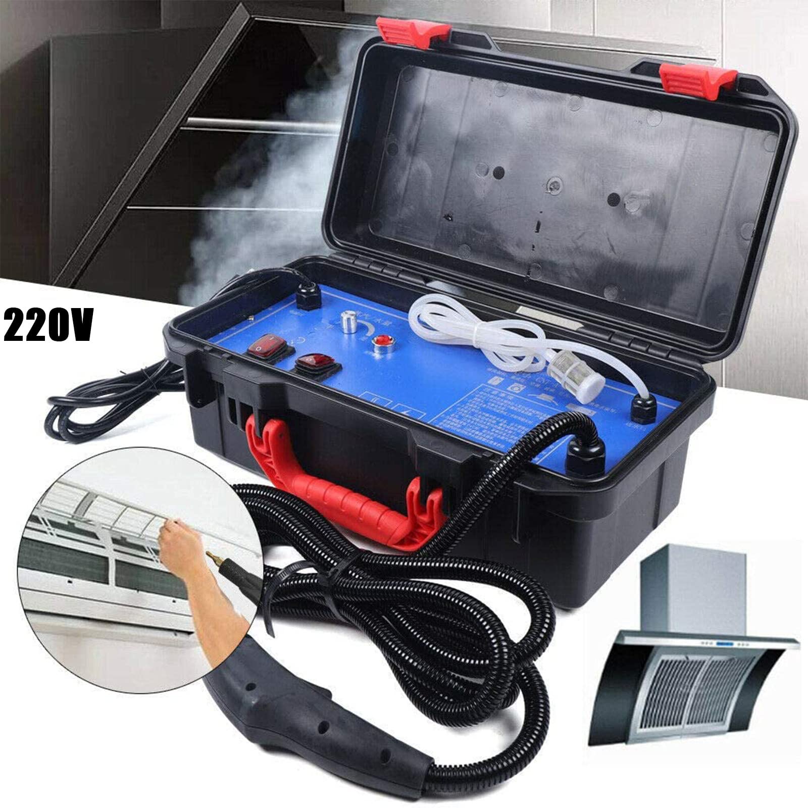 XYEJL 3000W Heavy Duty Steam Cleaner - 220V High Temperature & High Pressure Multi-Purpose Steamer with Accessories for Deep Cleaning Cars, Kitchens, Bathrooms, Furniture, Air Conditioners, Grease Removal - Perfect for Home, Commercial & Industrial Use