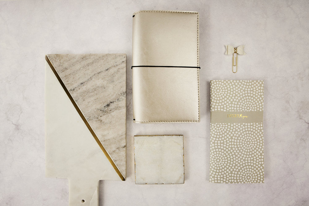 Premium Champagne Prima Traveler's Notebook TN - Standard Size Leather Journal for Writing, Sketching & Planning - Perfect for Travel, Work & Creative Projects