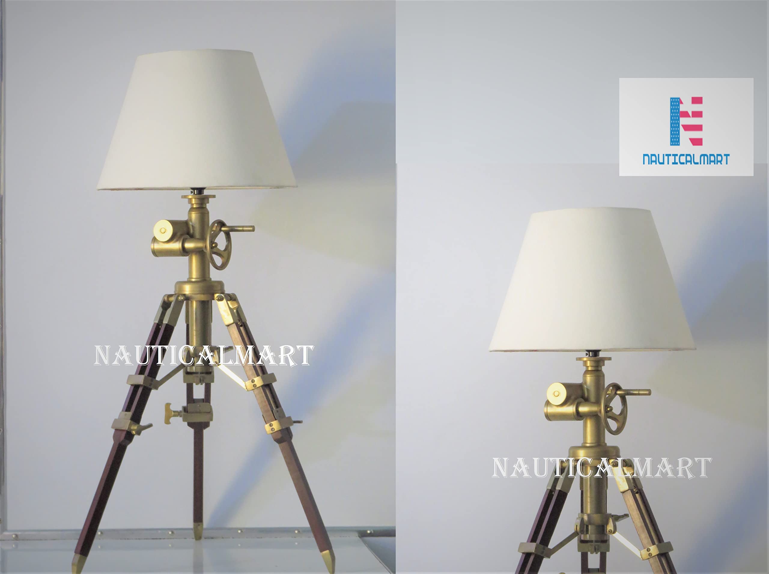 Royal Marine Tripod Table Lamp - Industrial Nautical Decor Desk Lamp for Bedroom, Living Room, Office & Dorm (Shade Not Included) | Perfect for Coastal Home Decor, Study Lighting & Nightstand Use