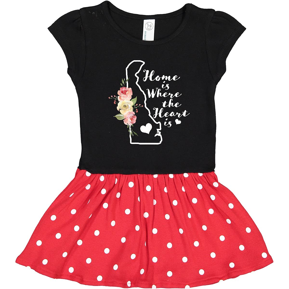 Inktastic Delaware Home is Where The Heart is Watercolor Toddler Dress - Cute & Comfortable Outfit for Girls, Playdates & Family Photos