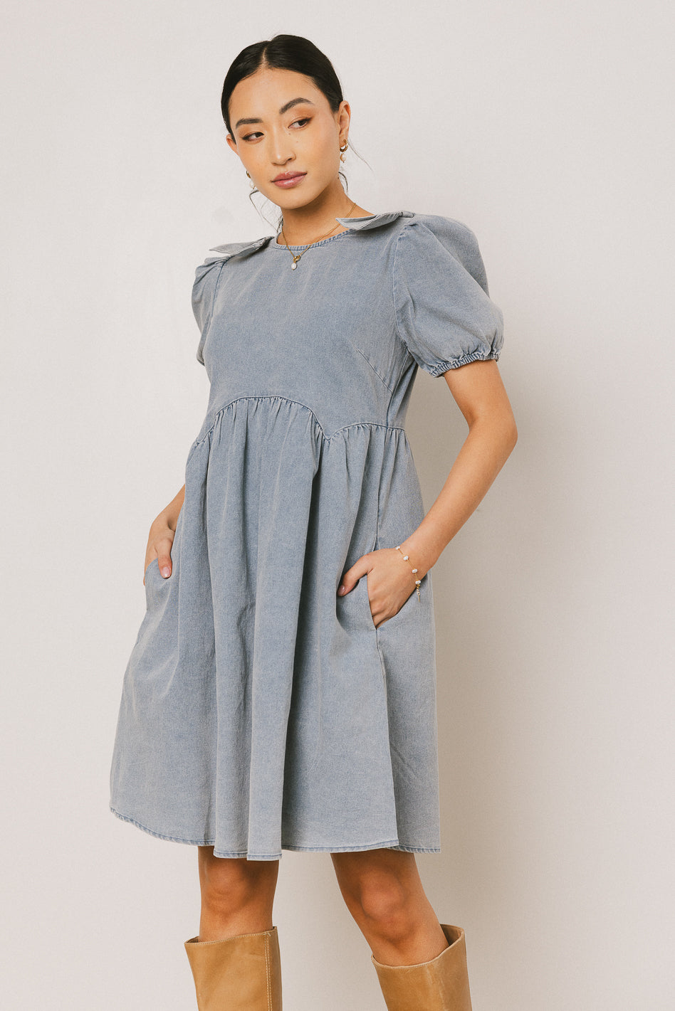Stylish Archer Denim Mini Dress for Women - Vintage Blue Distressed Short Denim Skirt Dress - Perfect for Casual Outings, Date Nights & Summer Fashion