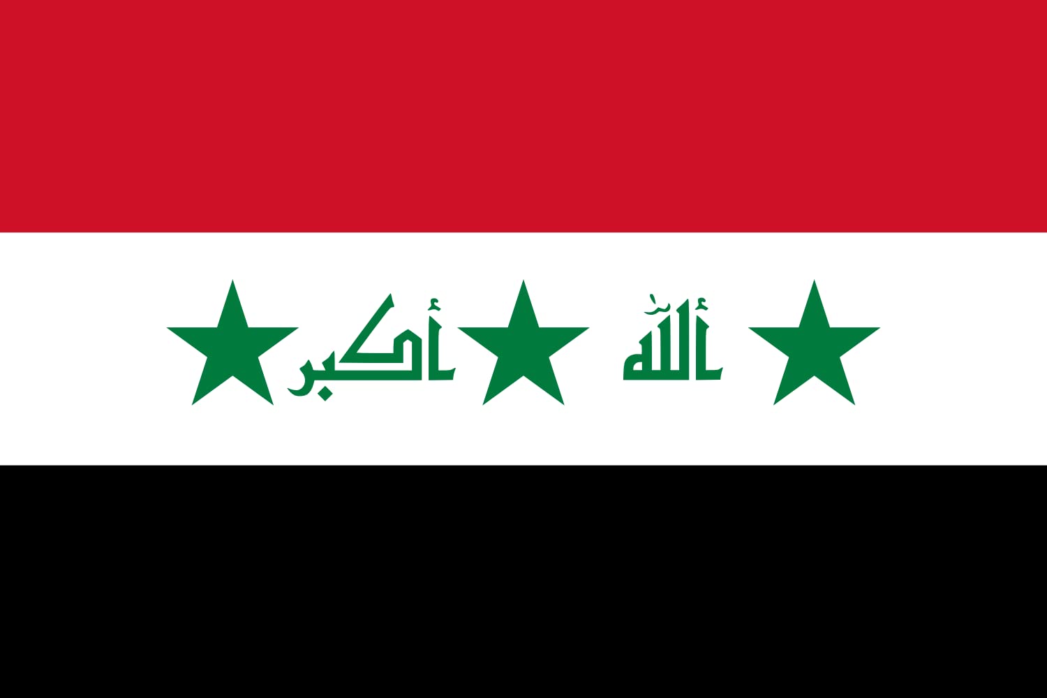Iraq Flag 2004-2008 - 20x30cm (8x12in) Landscape Car Flag - 0.06m² (0.65sqft) - Perfect for Vehicles, Parades & Patriotic Displays