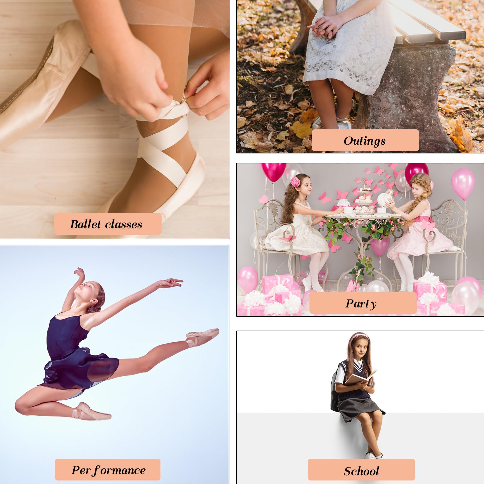 HiDance Women's Ballet Tights - Ultra Soft Convertible Footed Dance Tights for Ballet, Jazz & Contemporary - Perfect for Dance Class, Performance & Practice