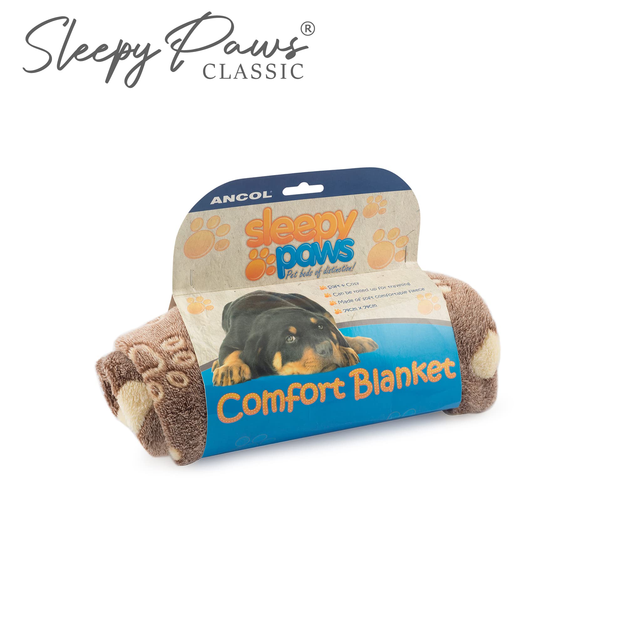 Cozy Pet Blanket for Dogs & Cats - Sleepy Paws Comfort (Brown) - Perfect for Beds & Travel