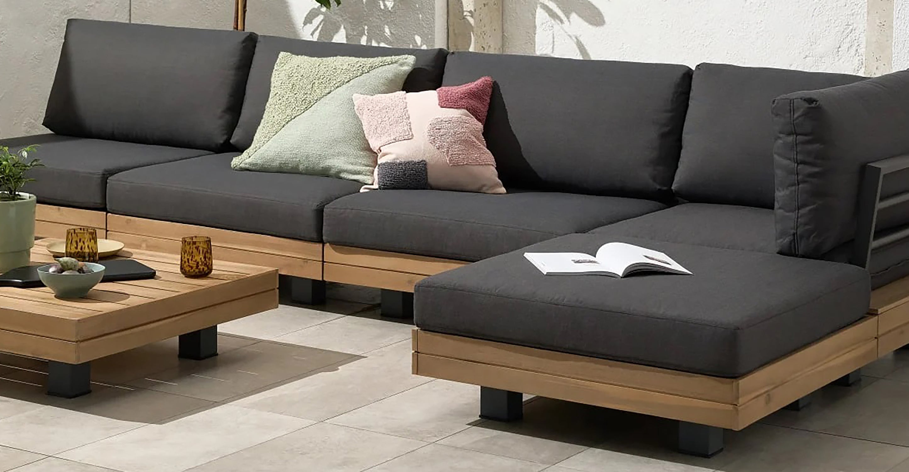 Celenza Modular Corner Sectional Sofa Set with Coffee Table - Modern Living Room Furniture for Small Spaces & Apartments | Perfect for Entertaining & Relaxing