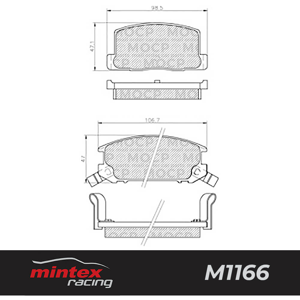 Mintex MDB1691/1693 Brake Pads - Rear Brake Pads for Mitsubishi Lancer EVO 1 & EVO 2 (Fits Model Year 1992-1996) | High-Performance Braking for Street & Track Use