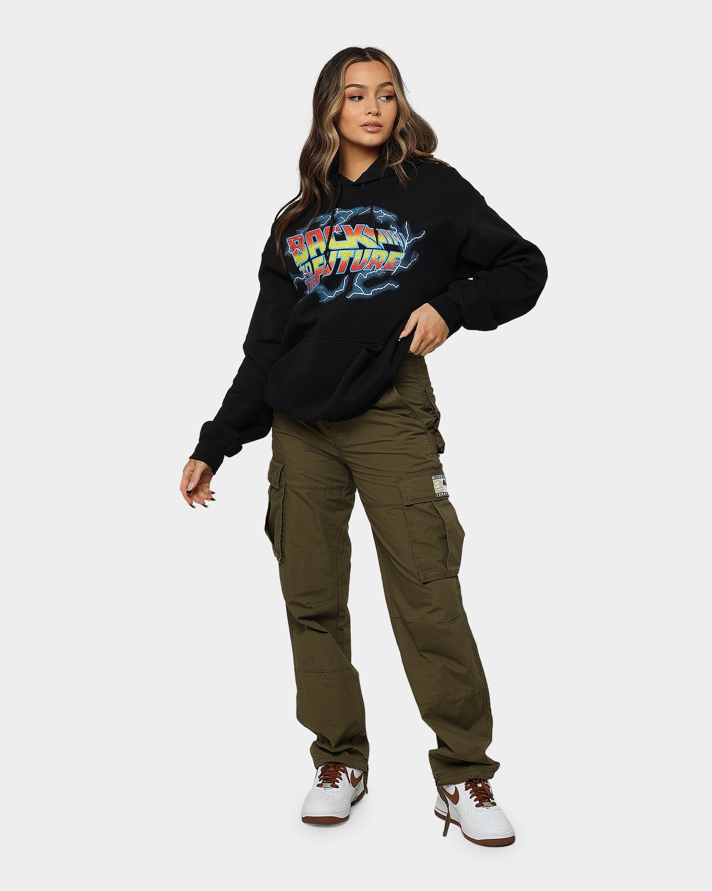 Back To The Future 1 Hoodie - Vintage Movie Merchandise - American Thrift Black Sweatshirt - Perfect for Cosplay, Movie Nights & 80s Retro Fashion