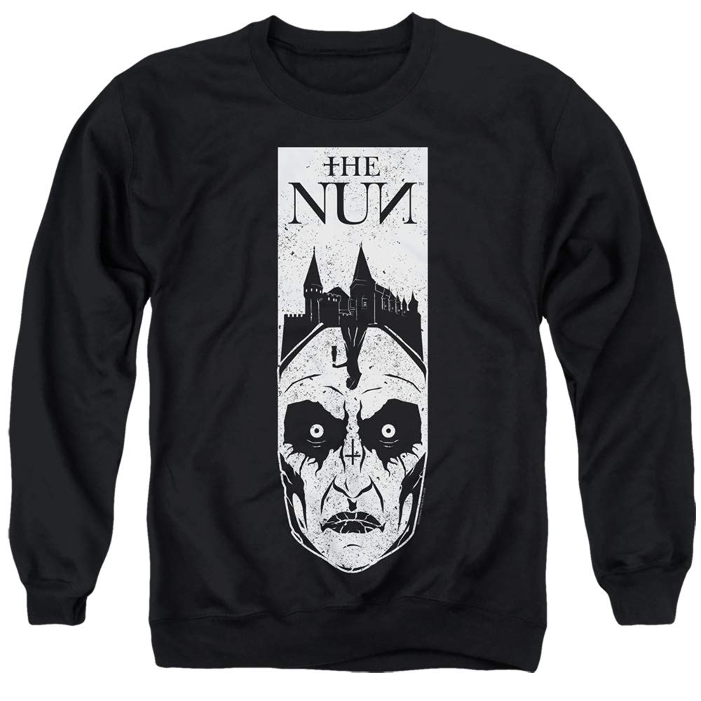The Nun Gaze Unisex Crewneck Sweatshirt for Men & Women - Soft Cotton Pullover Hoodie for Casual Wear, Halloween Costumes & Movie Fan Merch