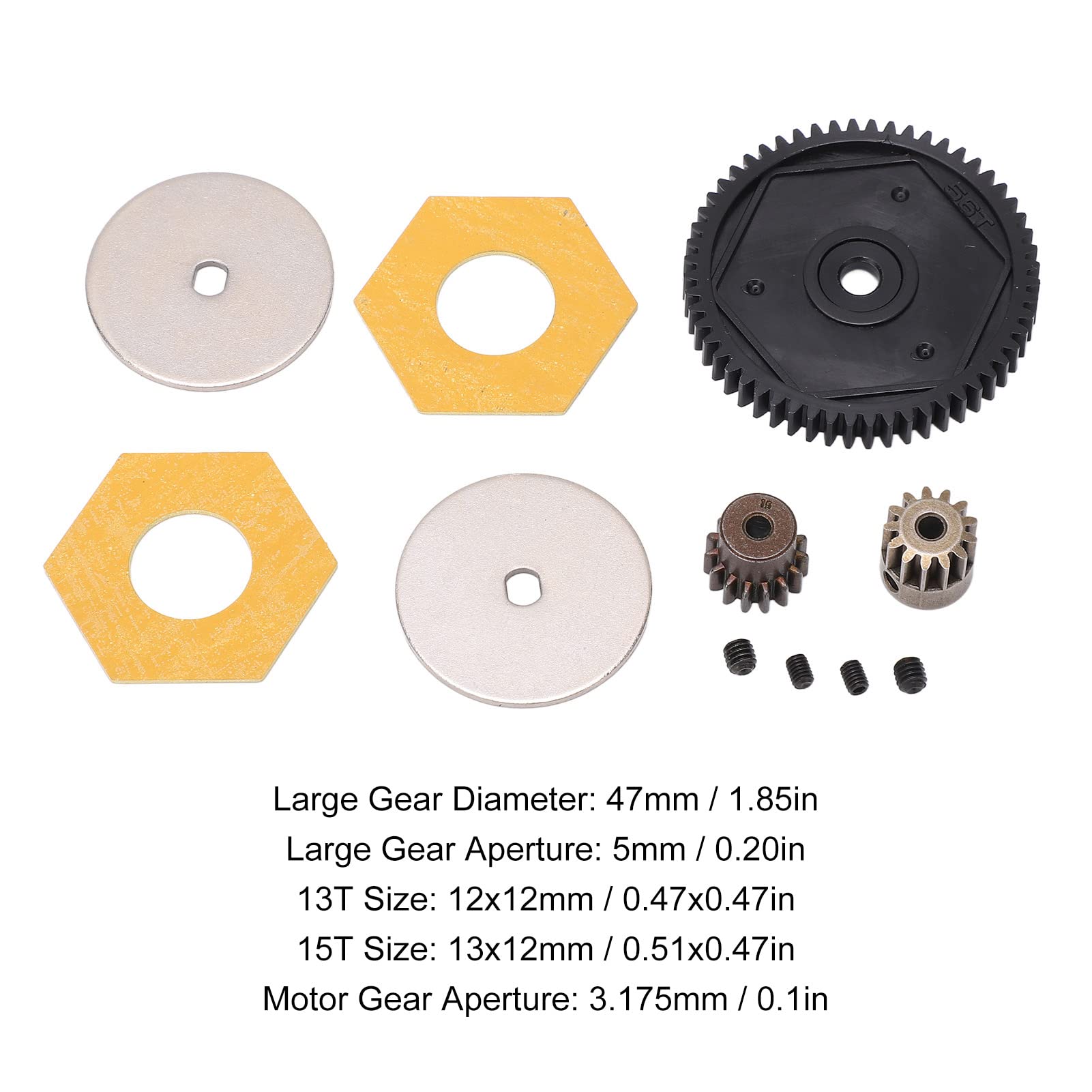 Dilwe 1/10 RC Car Spur Gear Set - 56T Spur Gear with 13T & 15T Motor Gears - High Performance Upgrade Parts for Axial SCX10 RC Crawler Car (Black) - Perfect for Off-Roading, Rock Crawling & RC Car Enthusiasts