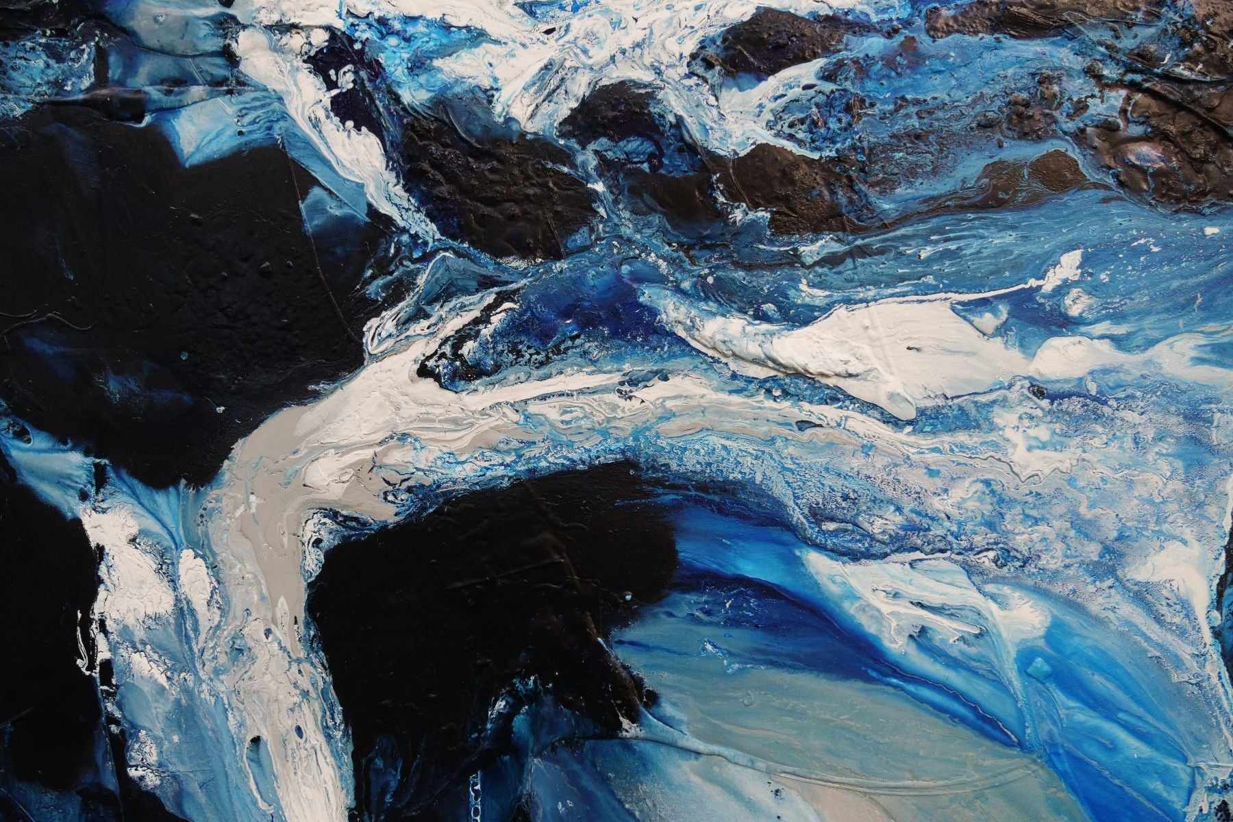 Hamptons Rush 190cm x 100cm Blue White Textured Abstract Canvas Art - Perfect for Living Room, Bedroom or Office Wall Decor