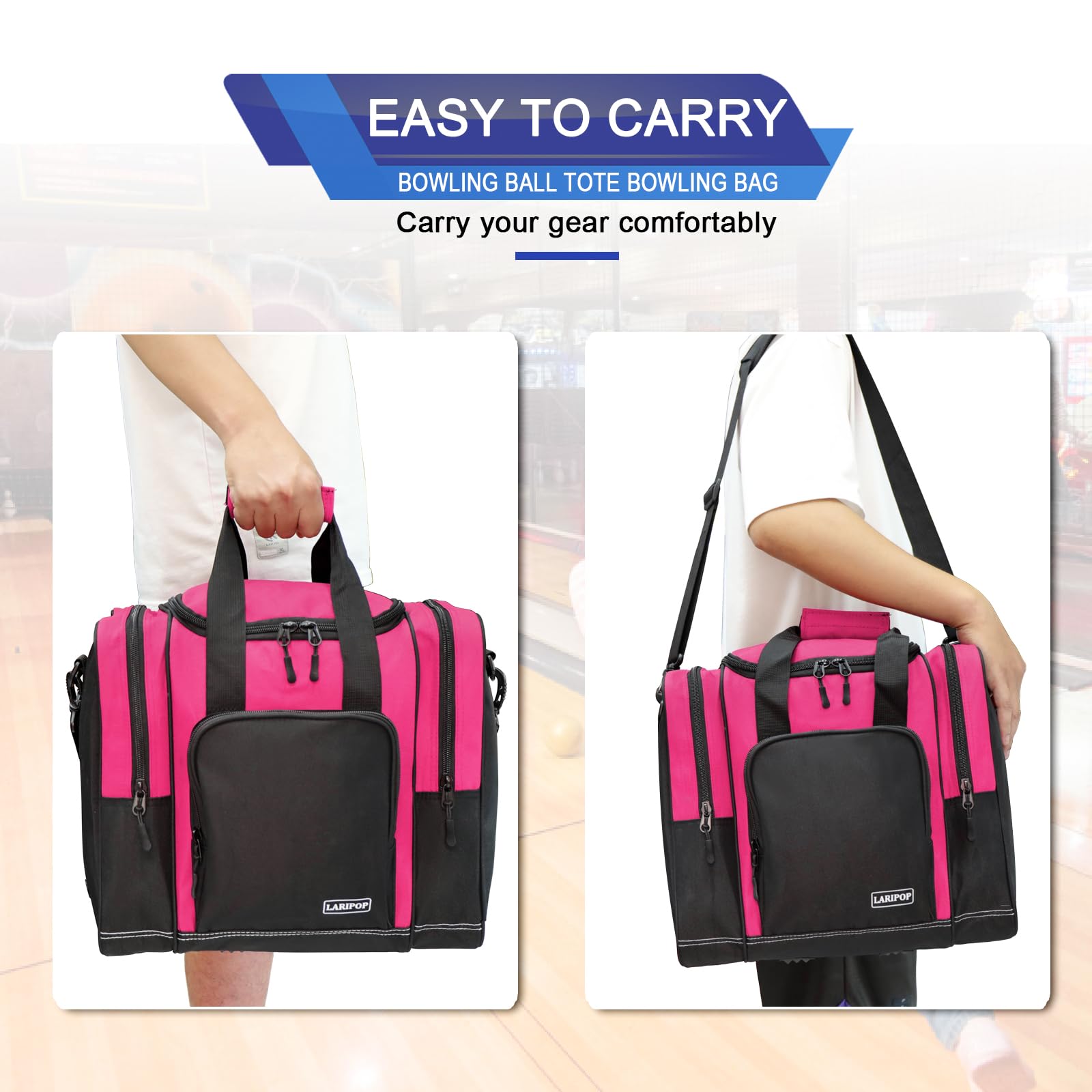 2022 Premium Single Bowling Ball Bag with Padded Holder - Fits Men's Size 14 Shoes & Accessories | Durable Tote for League Play & Practice Sessions