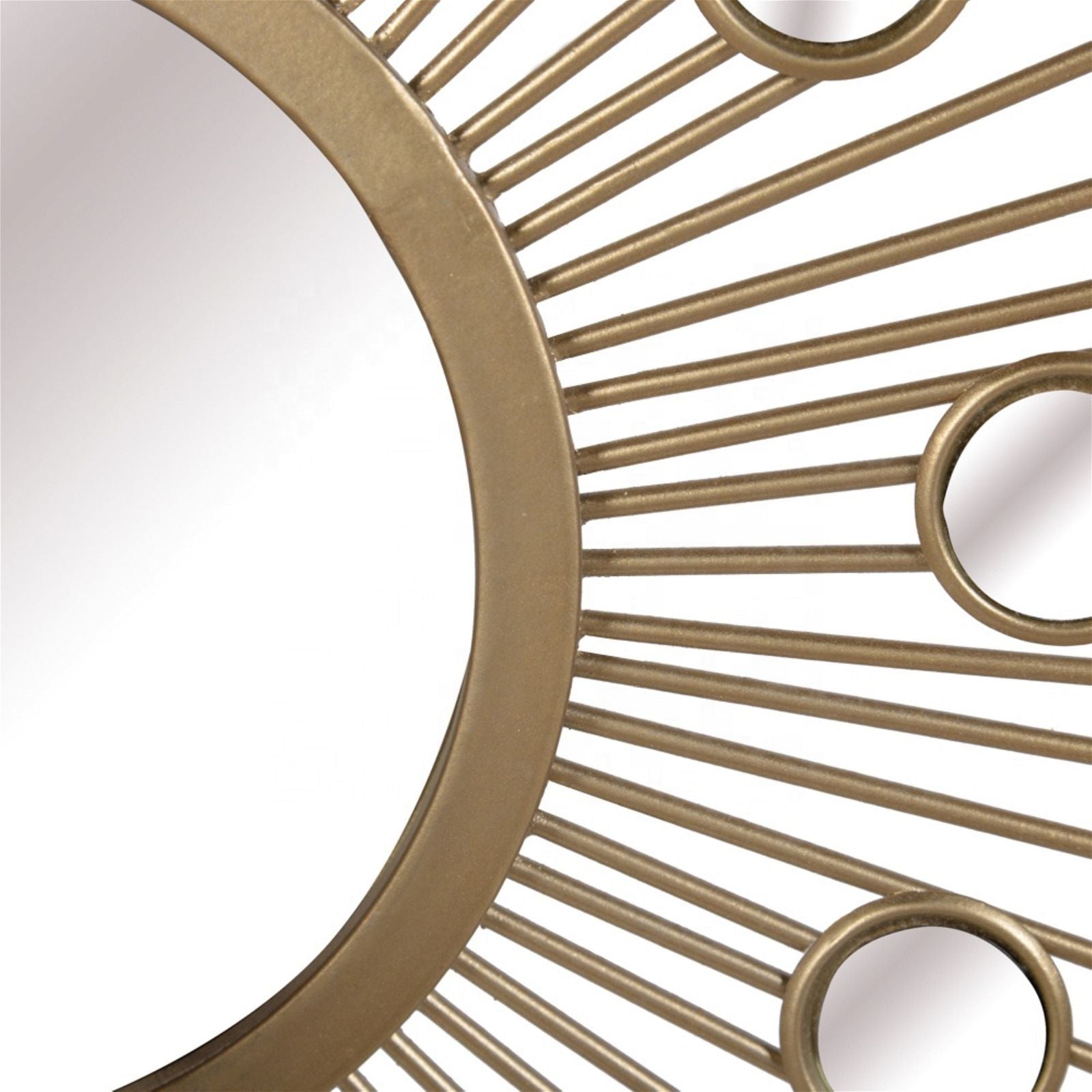 Criterion Star Burst Aster Gold Round Mirror - Elegant Decorative Wall Mirror for Living Room, Bedroom, or Entryway