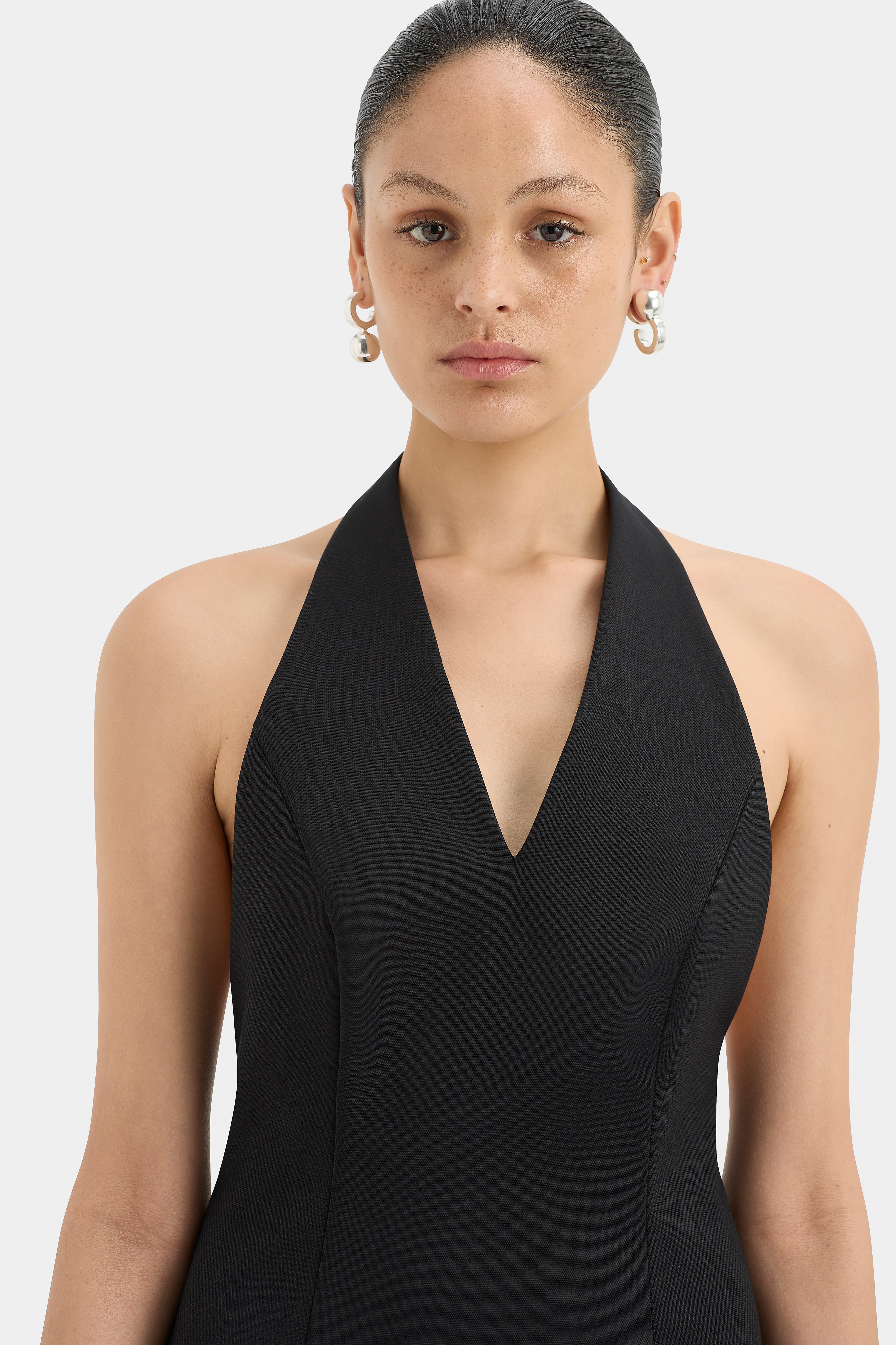 Sandrine Halter Mini Dress - Women's Elegant Summer Sleeveless Party Dress for Cocktail, Wedding, and Evening Events
