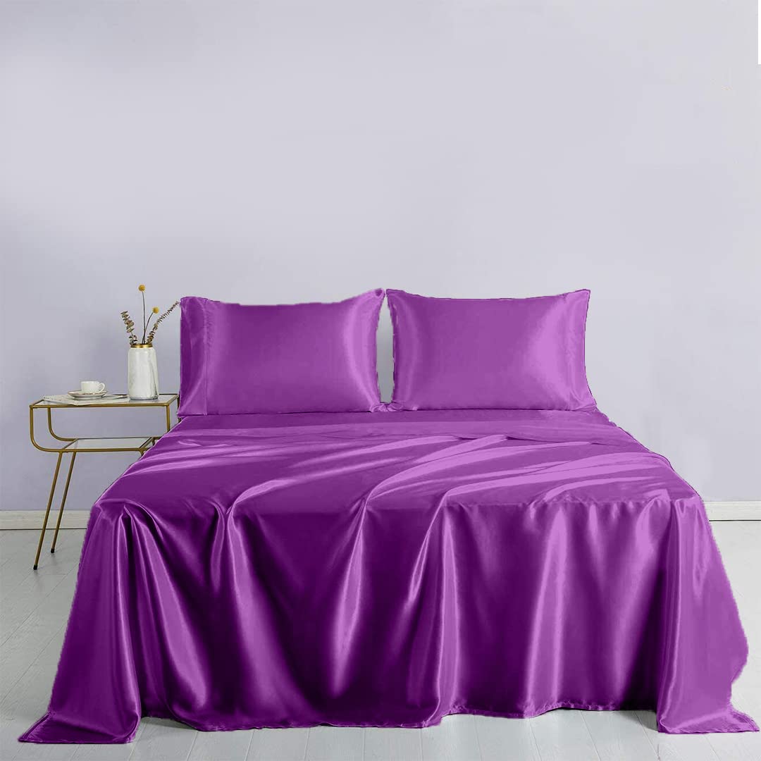 Luxury Silk Satin Bed Sheets Set - 6 Piece Hotel Quality Deep Pocket (19
